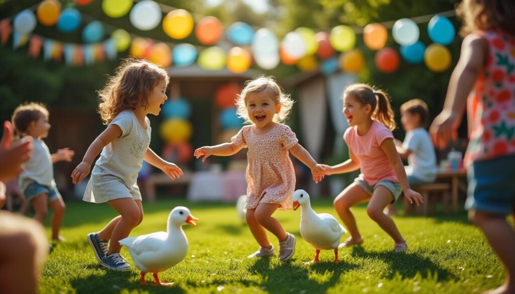 découvrez comment le jeu du duck duck goose apporte rires et convivialité à vos fêtes d'anniversaire. règles, astuces et variantes pour un moment inoubliable avec les enfants !